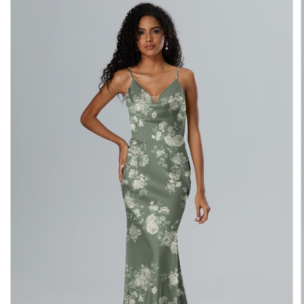 Floral Green Evening Dress